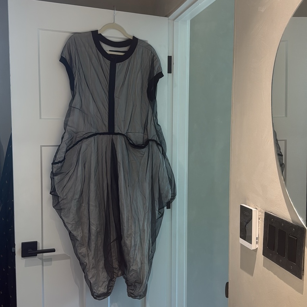 Link Sheer Layered Black Midi Dress - Picture 2 of 3